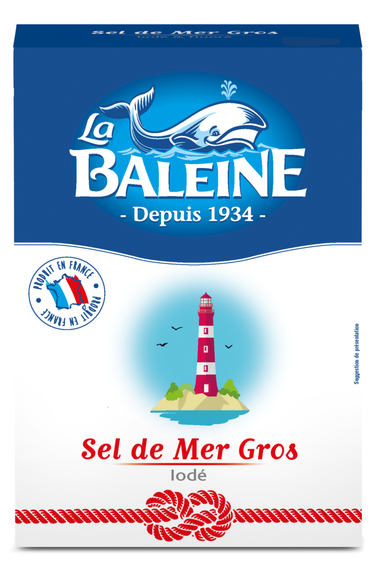 Gros sel de mer La Baleine garanti naturellement blanc et sans additif - La  Baleine