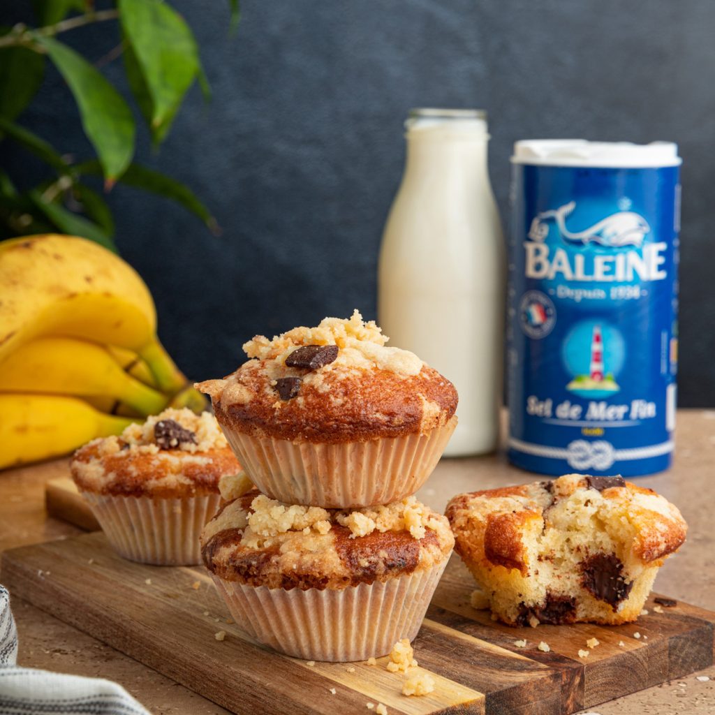 Muffins aux bananes et pépites de chocolat