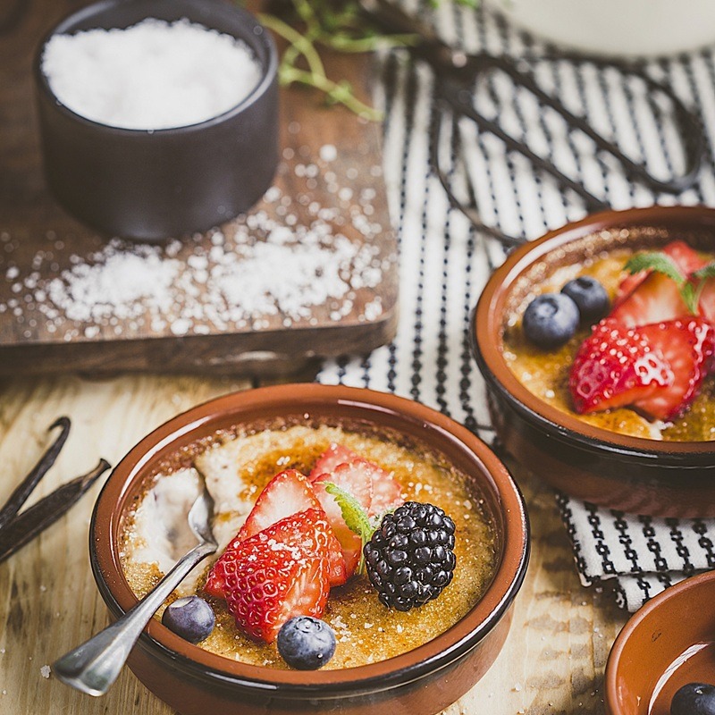 Crème brûlée aux fruits rouges